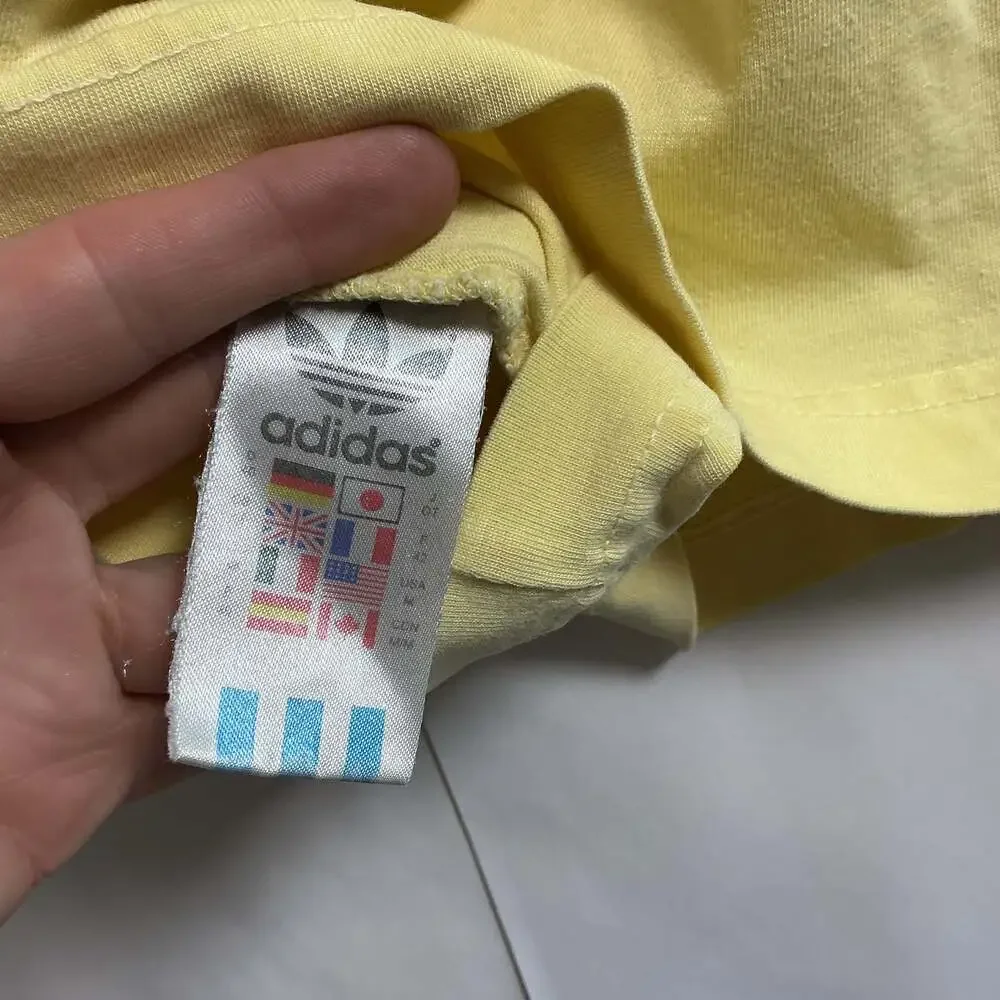 Vintage Adidas Originals Trefoil Logo T-Shirt in Yellow
